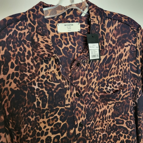 One Teaspoon Big Leopard Print Ladies Blouse Size Medium New with Tag - Picture 11 of 11